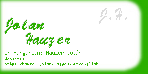 jolan hauzer business card